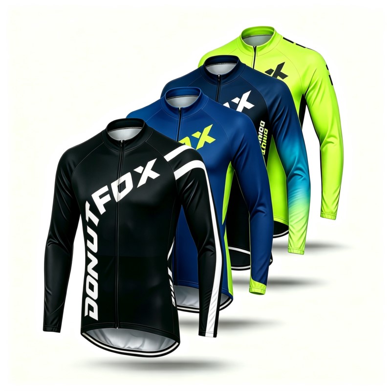 Cycling Gear Logo - Men Long Sleeve MTB Jersey &