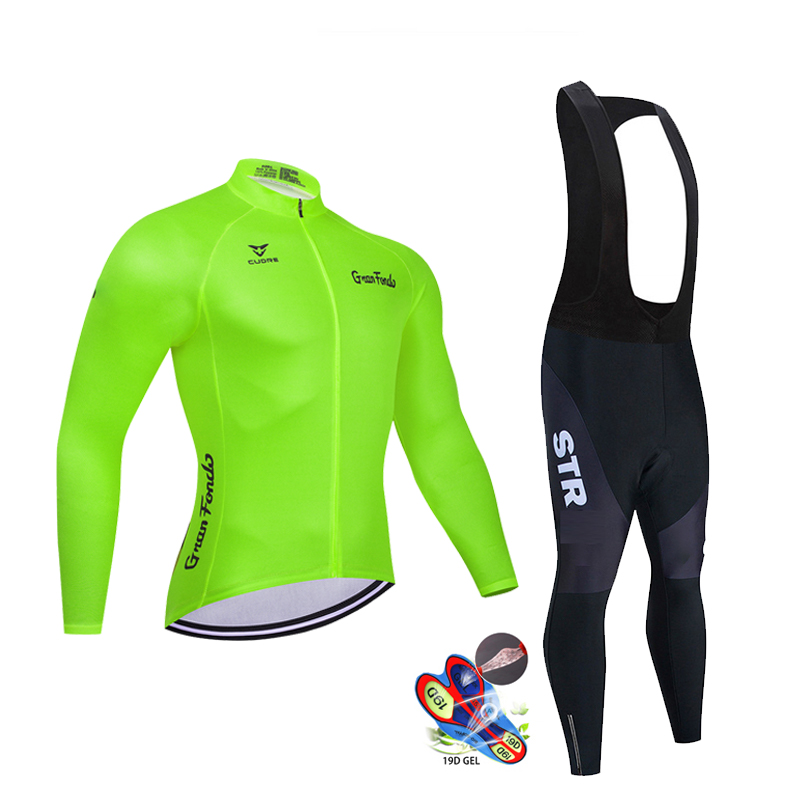 Mùa Thu Đen Bộ Quần Áo Đạp Xe  - đánh giá và giá Cycling Gear Logo