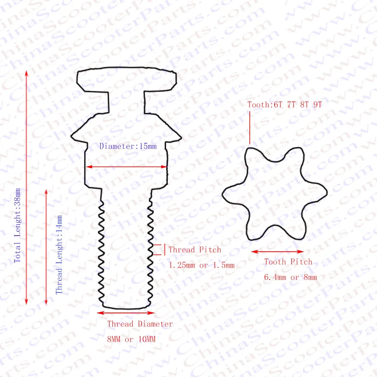 6T 7T 8T 9T 25H T8F M8 M10 Dây - đánh giá và giá Cycling Gear Box