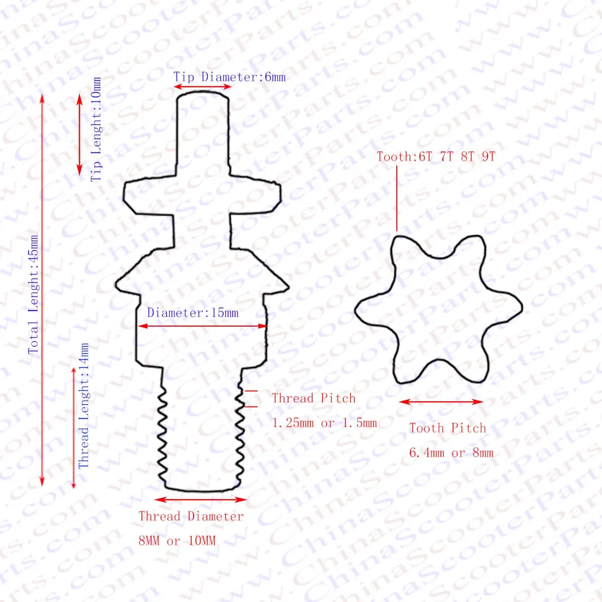 6T 7T 8T 9T 25H T8F M8 M10 Dây - đánh giá và giá Cycling Gear Box