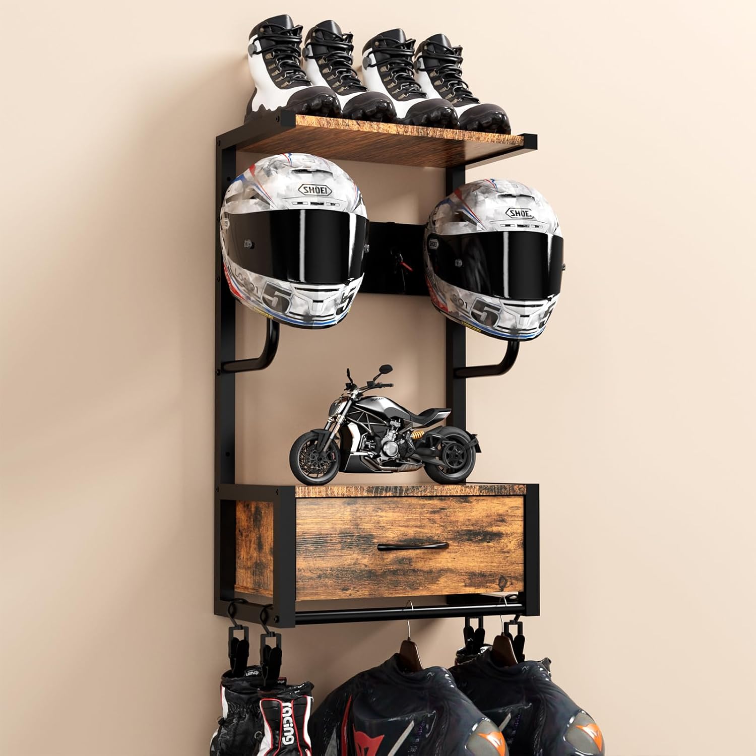 Motorcycle Helmet Holder, Wall - đánh giá và giá Cycling Gear Organiser